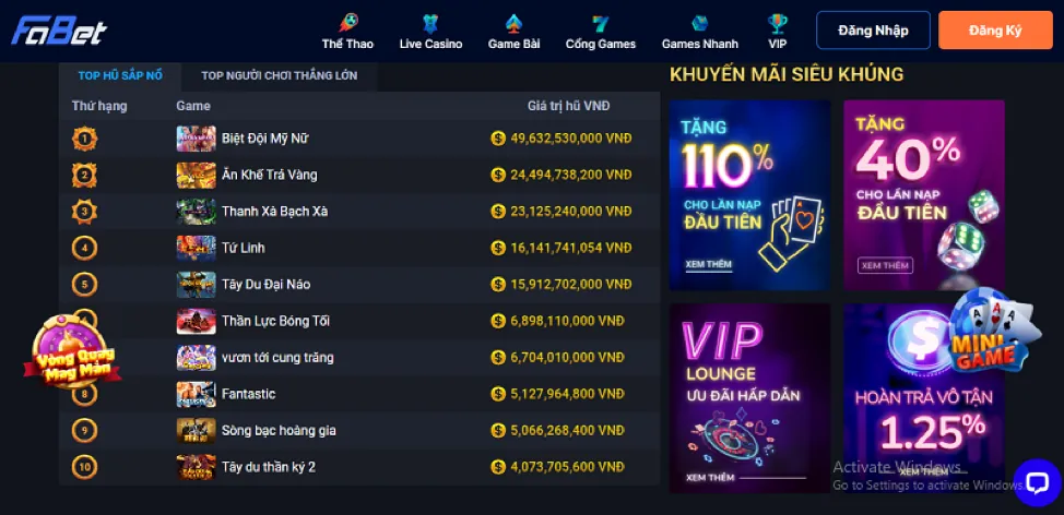 Các giải đấu casino với giải thưởng lớn tại qq188 win